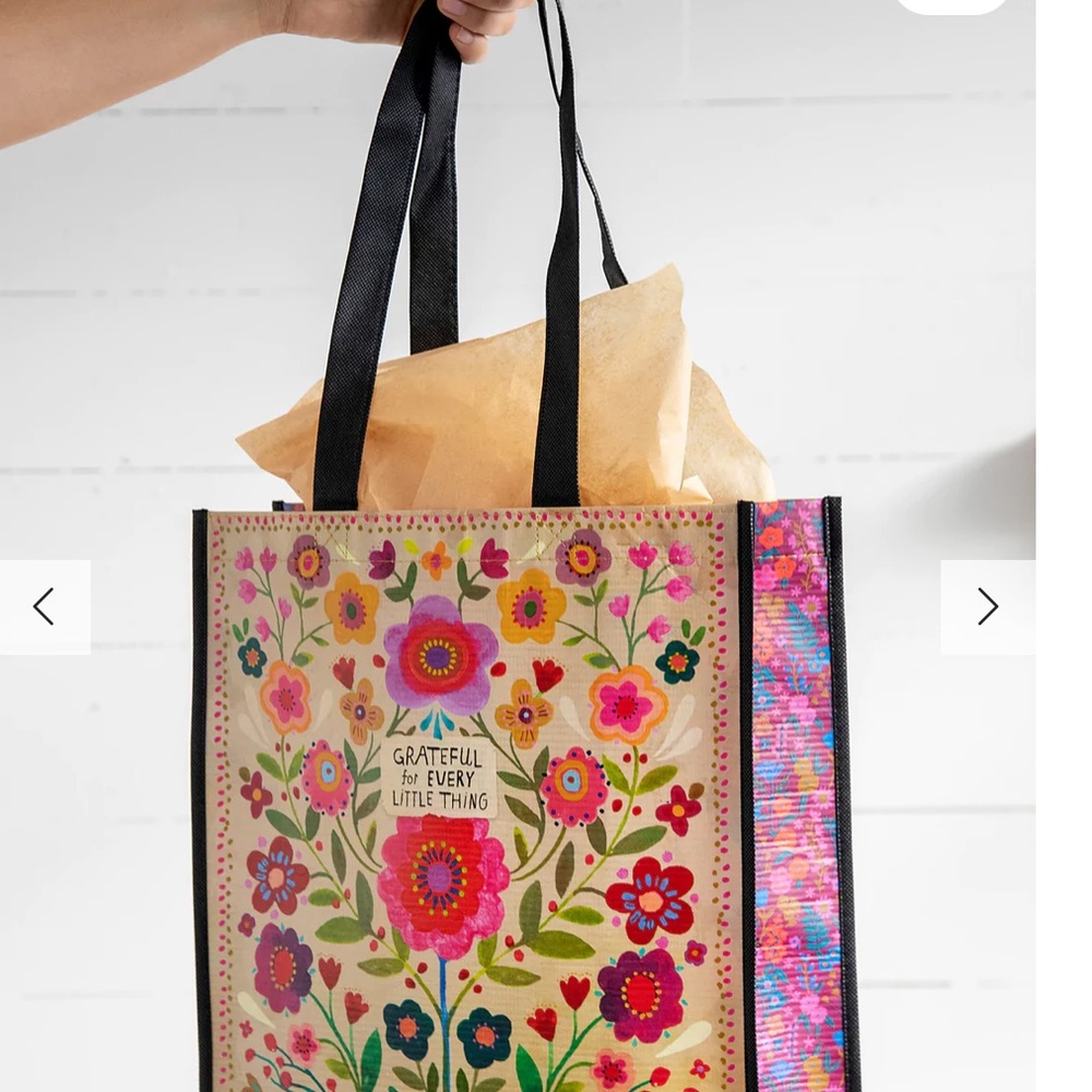 3/$15 Natural Life grateful inspirational reusable boho bag - Picture 2 of 4